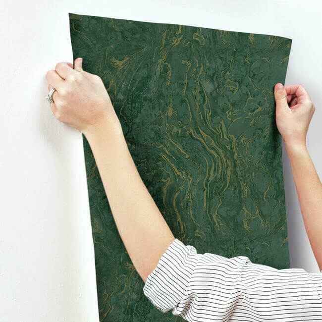 Polished Marble Green Wallpaper - York Wallcoverings - KT2222 - York Wallcoverings Wallpaper