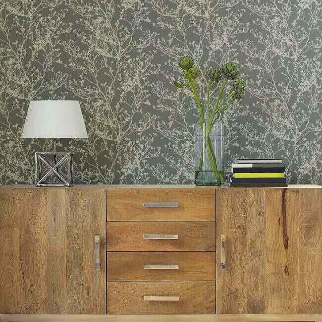 Budding Branch Silhouette Brown Wallpaper - York Wallcoverings - HC7518 - York Wallcoverings Wallpaper