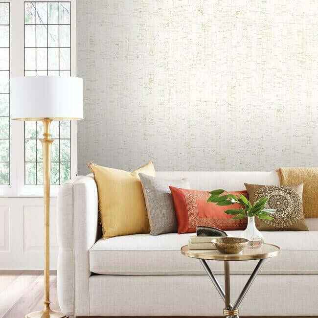 Plain Bamboo White Wallpaper - York Wallcoverings - LC7145 - York Wallcoverings Wallpaper