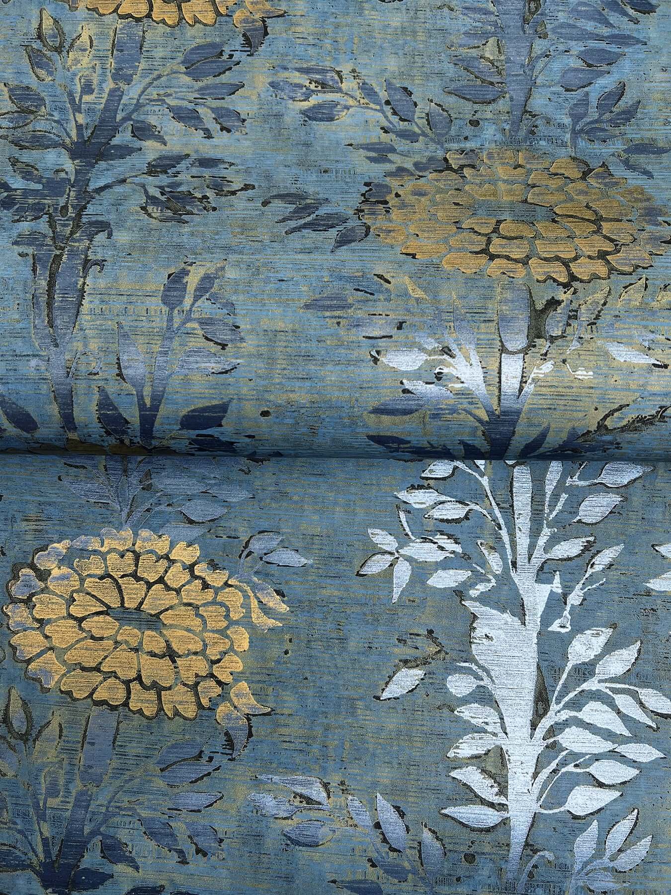 french-marigold-wallpaper-denimgold-york-wallcoverings-af6520 - York Wallcoverings Wallpaper