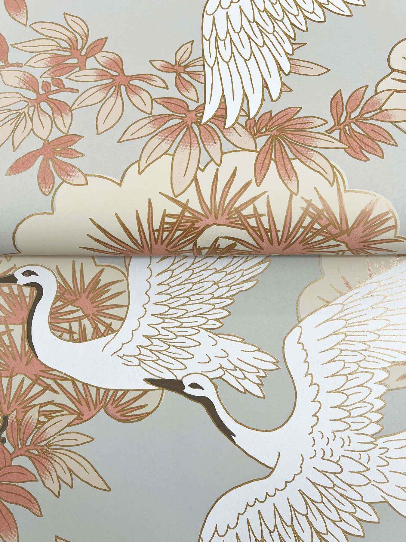 Sprig & Heron Coral Wallpaper - York Wallcoverings - AF6590 - York Wallcoverings Wallpaper