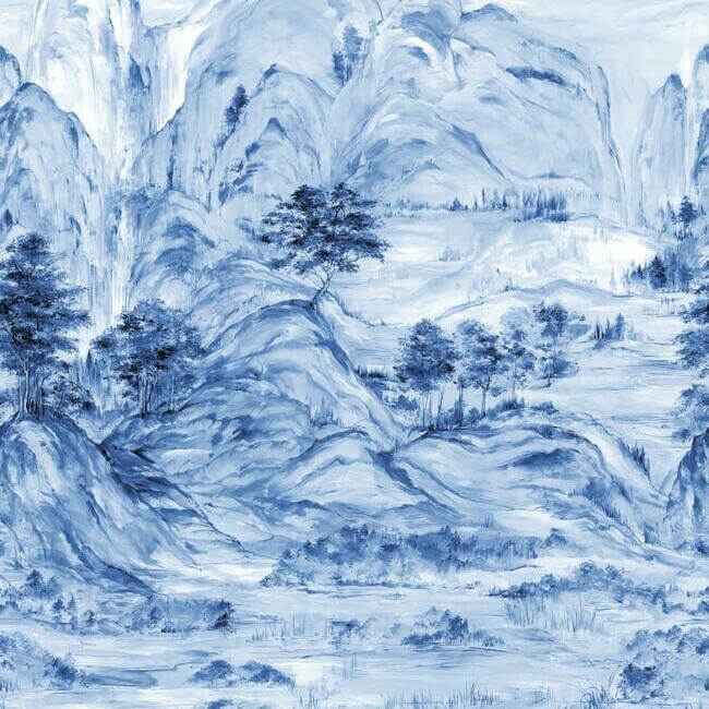 Misty Mountain Blue Wall Mural - York Wallcoverings - AF6598M - York Wallcoverings Wallpaper