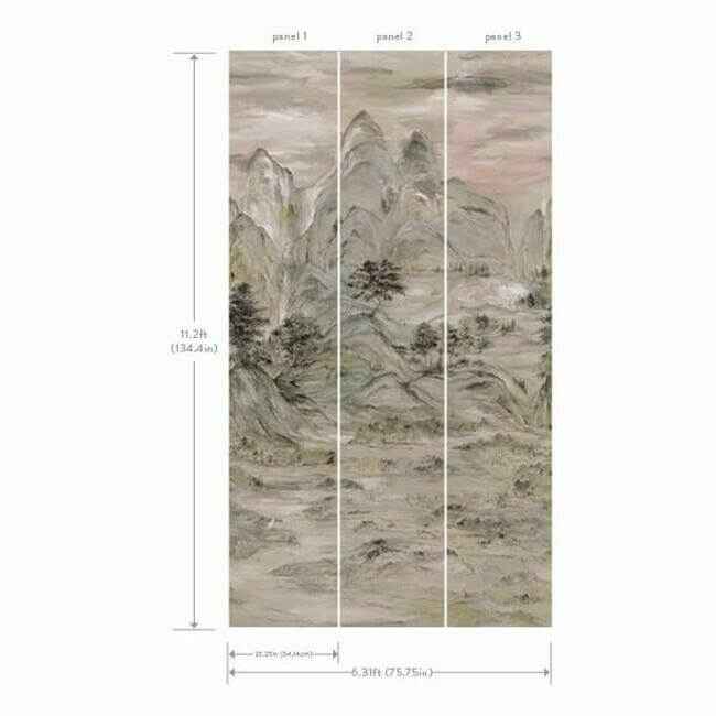 Misty Mountain Taupe Wall Mural - York Wallcoverings - AF6597M - York Wallcoverings Wallpaper