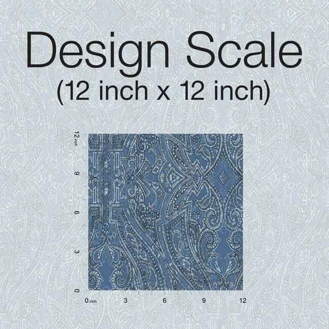 Ascot Damask Blue Wallpaper - York Wallcoverings - HO2132 - York Wallcoverings Wallpaper