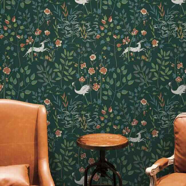 Aspen Dark Green Wallpaper - York Wallcoverings - HO2126 - York Wallcoverings Wallpaper