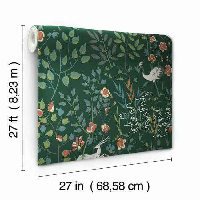 Aspen Dark Green Wallpaper - York Wallcoverings - HO2126 - York Wallcoverings Wallpaper