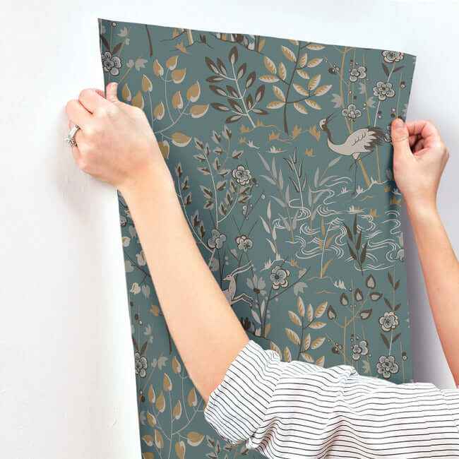 Aspen Teal & Brown Wallpaper - York Wallcoverings - LL4786 - York Wallcoverings Wallpaper