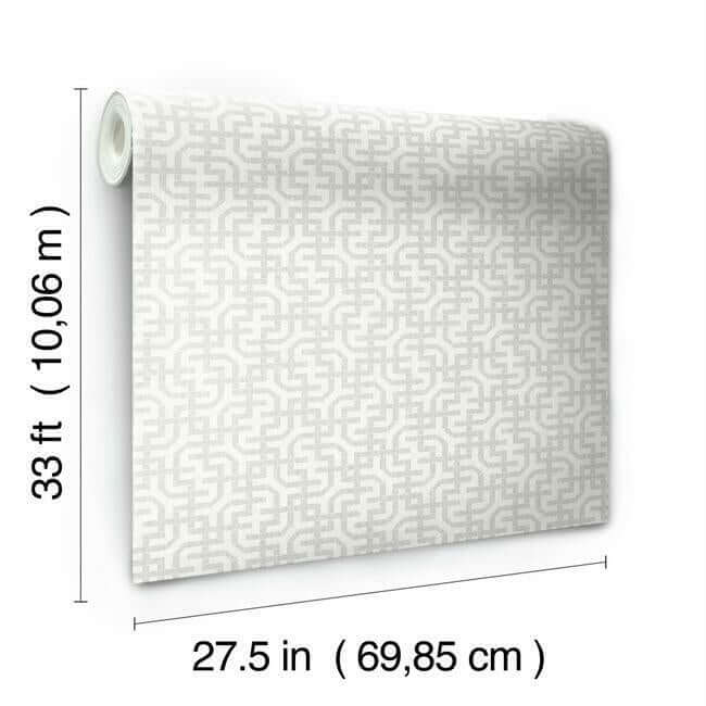 dynastic-lattice-wallpaper-whitesilver-york-wallcoverings-5802 - York Wallcoverings Wallpaper