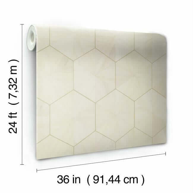 hexagram-wood-veneer-wallpaper-ivory-york-wallcoverings-ho2101 - York Wallcoverings Wallpaper