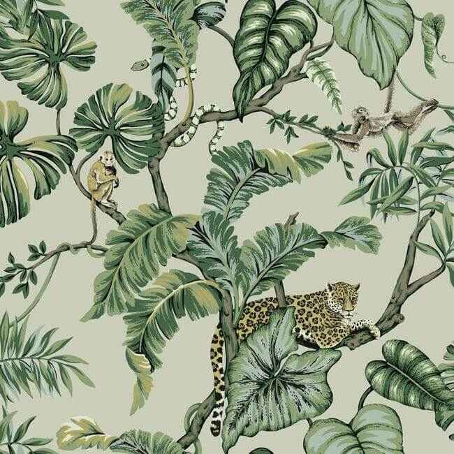 Jungle Cat Beige Wallpaper - York Wallcoverings - HO2144