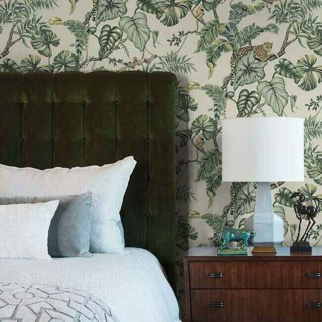 Jungle Cat Beige Wallpaper - York Wallcoverings - HO2144 - York Wallcoverings Wallpaper
