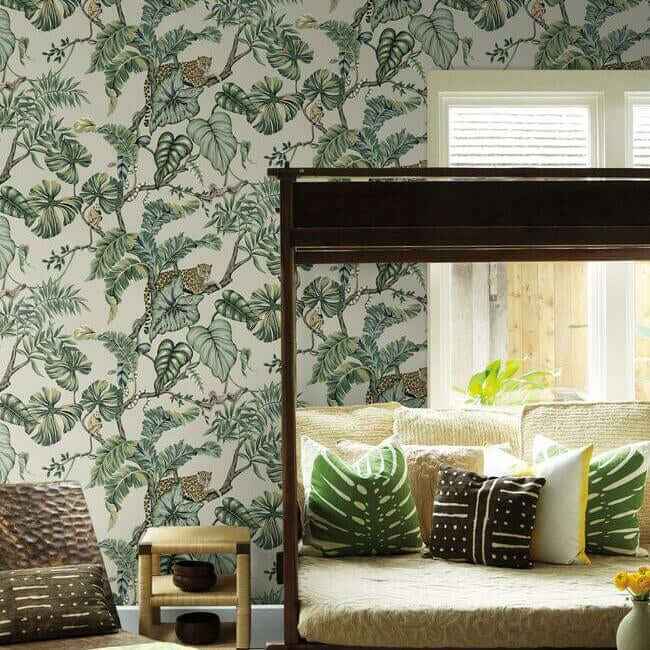 Jungle Cat Beige Wallpaper - York Wallcoverings - HO2144 - York Wallcoverings Wallpaper