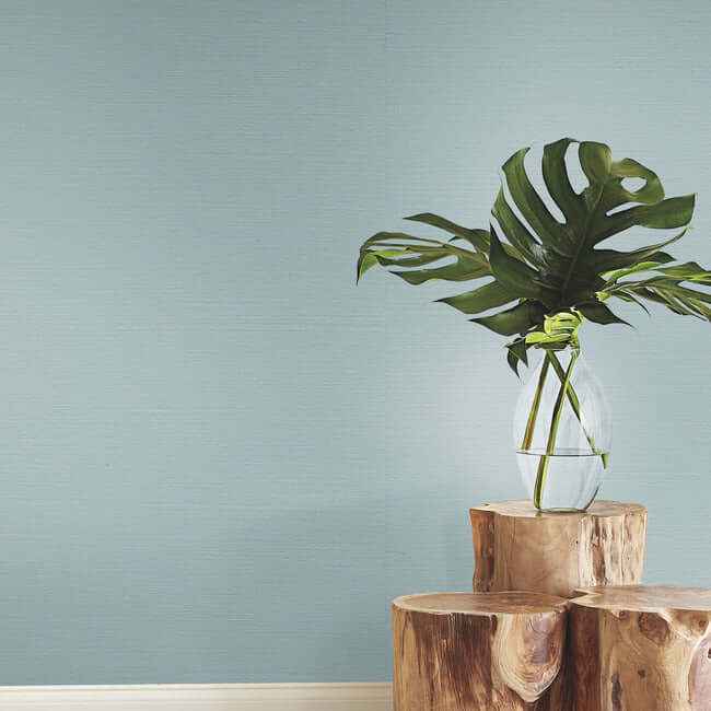 Sisal Twill Color Grasscloth Aquamarine Wallpaper - York Wallcoverings - VX2269 - York Wallcoverings Wallpaper