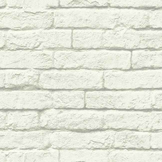 Brick & Mortar White & Grey Wallpaper - York Wallcoverings - MH1555