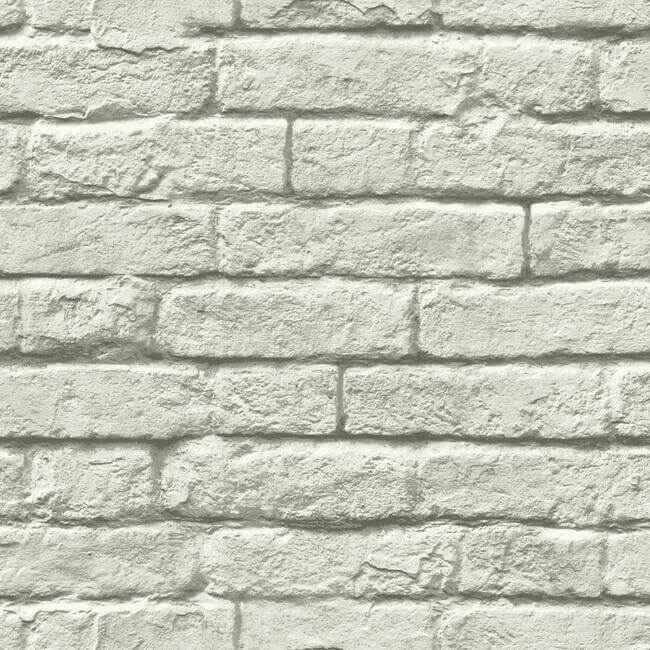 Brick & Mortar Grey & White Wallpaper - York Wallcoverings - MH1556
