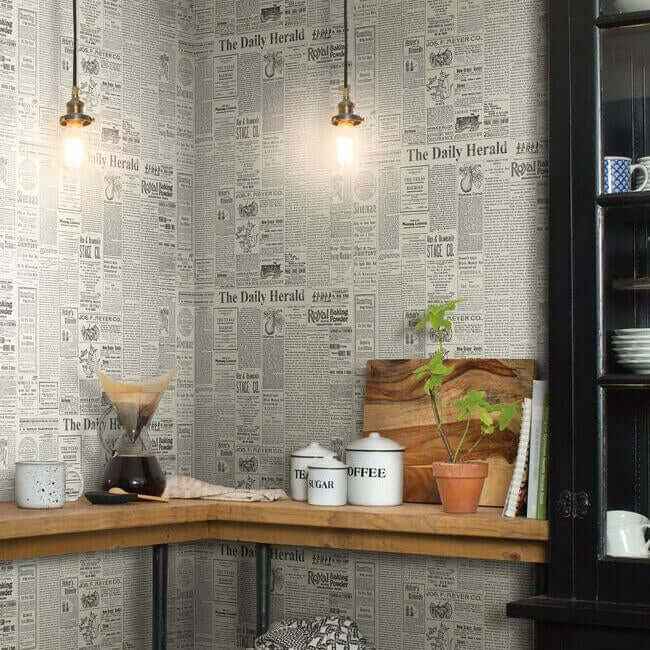 The Daily Black & White Wallpaper - York Wallcoverings - MH1508 - York Wallcoverings Wallpaper