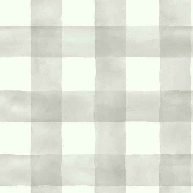 Watercolor Check Grey & White Wallpaper - York Wallcoverings - MH1518 - York Wallcoverings Wallpaper
