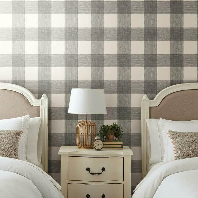 Common Thread Black & White Wallpaper - York Wallcoverings - ME1520 - York Wallcoverings Wallpaper