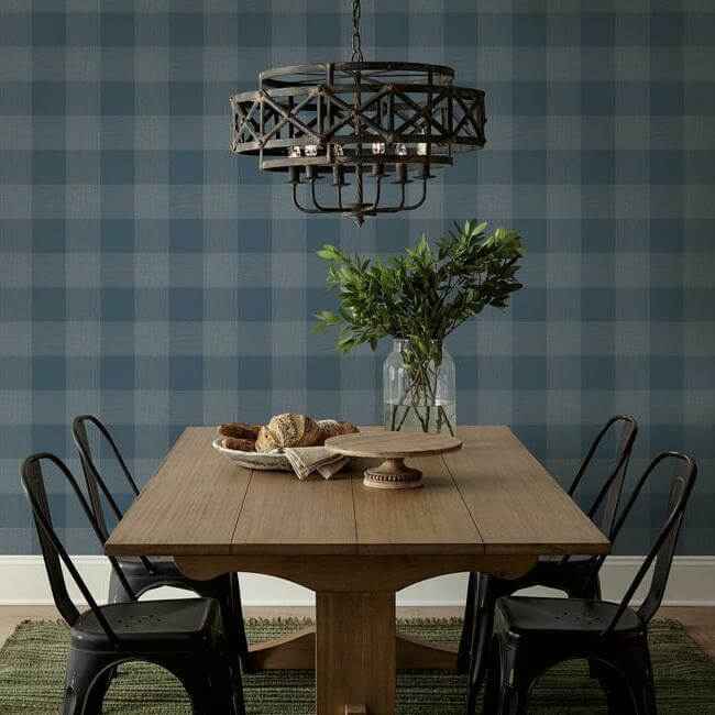 Common Thread Navy & White Wallpaper - York Wallcoverings - ME1522 - York Wallcoverings Wallpaper