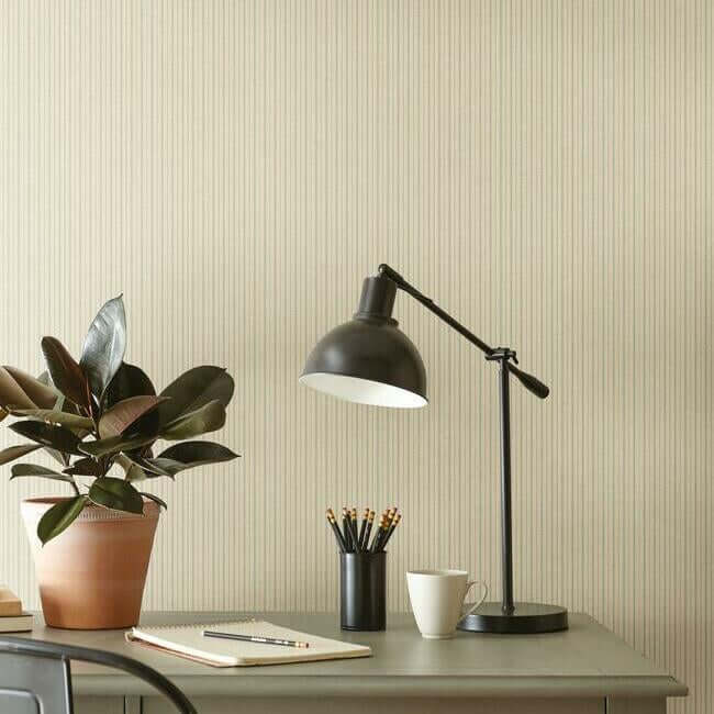 french-ticking-khaki-light-blue-wallpaper-york-wallcoverings-me1560 - York Wallcoverings Wallpaper