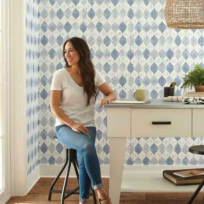 Woodblock Blue Wallpaper - York Wallcoverings - ME1568 - York Wallcoverings Wallpaper