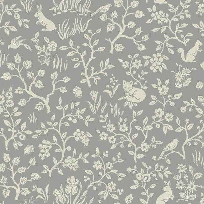 Fox & Hare Grey Wallpaper - York Wallcoverings - ME1571