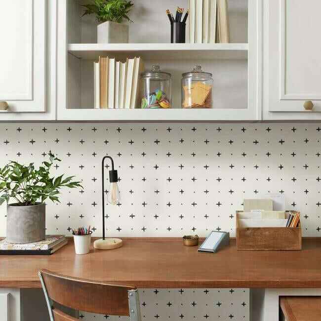 Cross Stitch Black Wallpaper - York Wallcoverings - MK1100 - York Wallcoverings Wallpaper