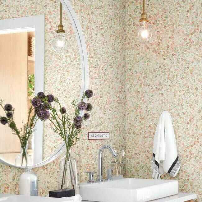 Meadow Pink Wallpaper - York Wallcoverings - MK1120 - York Wallcoverings Wallpaper