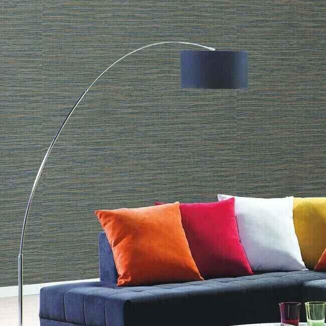 Ramie Weave Grasscloth Dark Blue Metallic Wallpaper - York Wallcoverings - CD1040N - York Wallcoverings Wallpaper