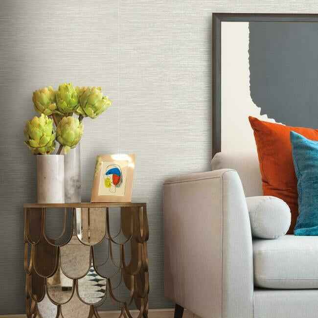 Ramie Weave Light Grey Wallpaper - York Wallcoverings - CD1032N - York Wallcoverings Wallpaper