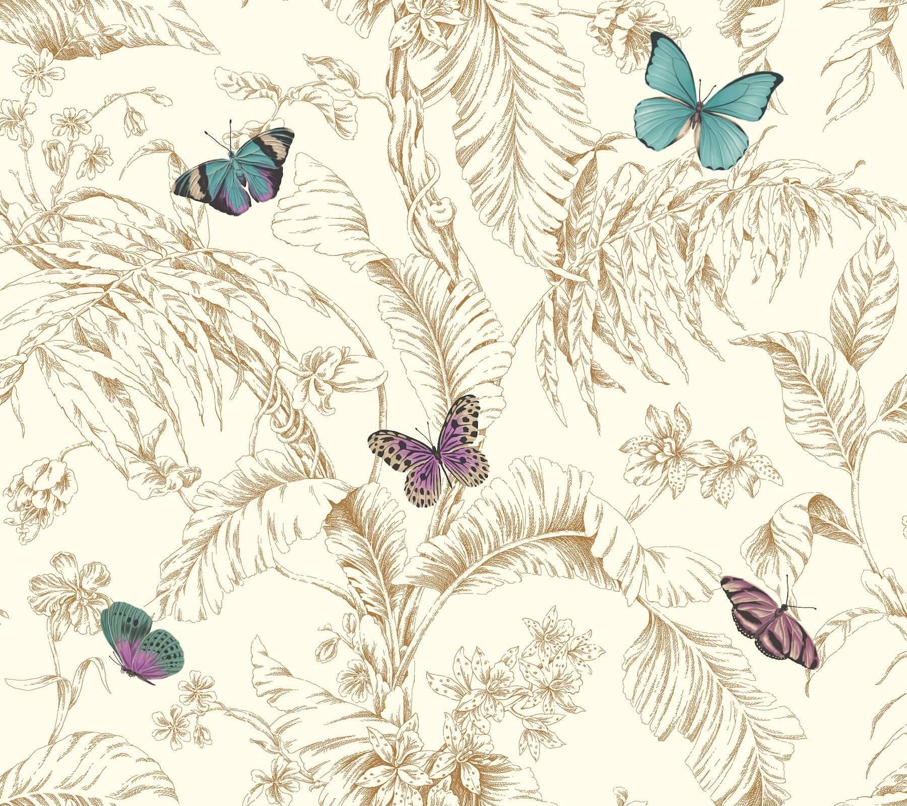 papillon-gold-wallpaper-york-wallcoverings-af2028 - York Wallcoverings Wallpaper