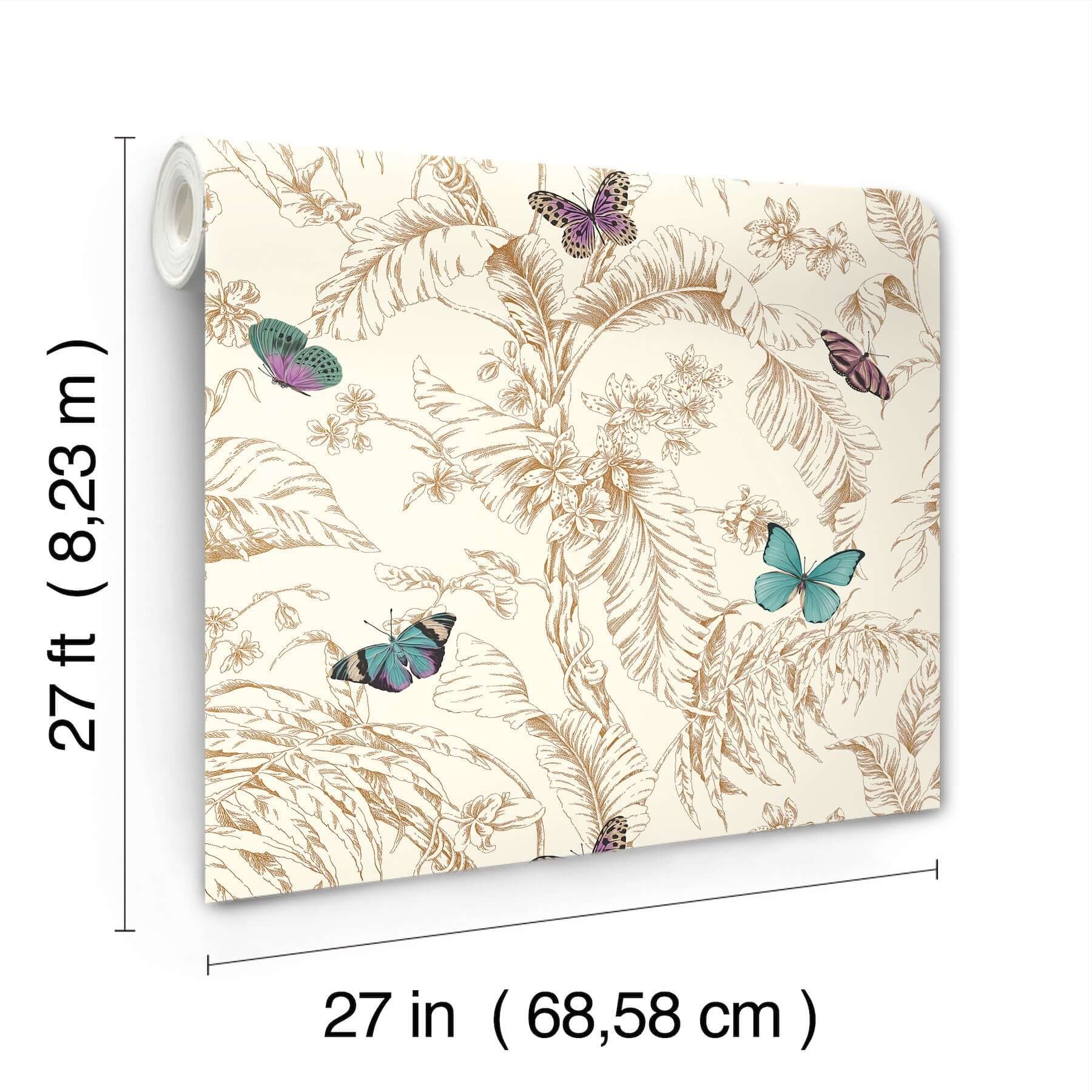 papillon-gold-wallpaper-york-wallcoverings-af2028 - York Wallcoverings Wallpaper