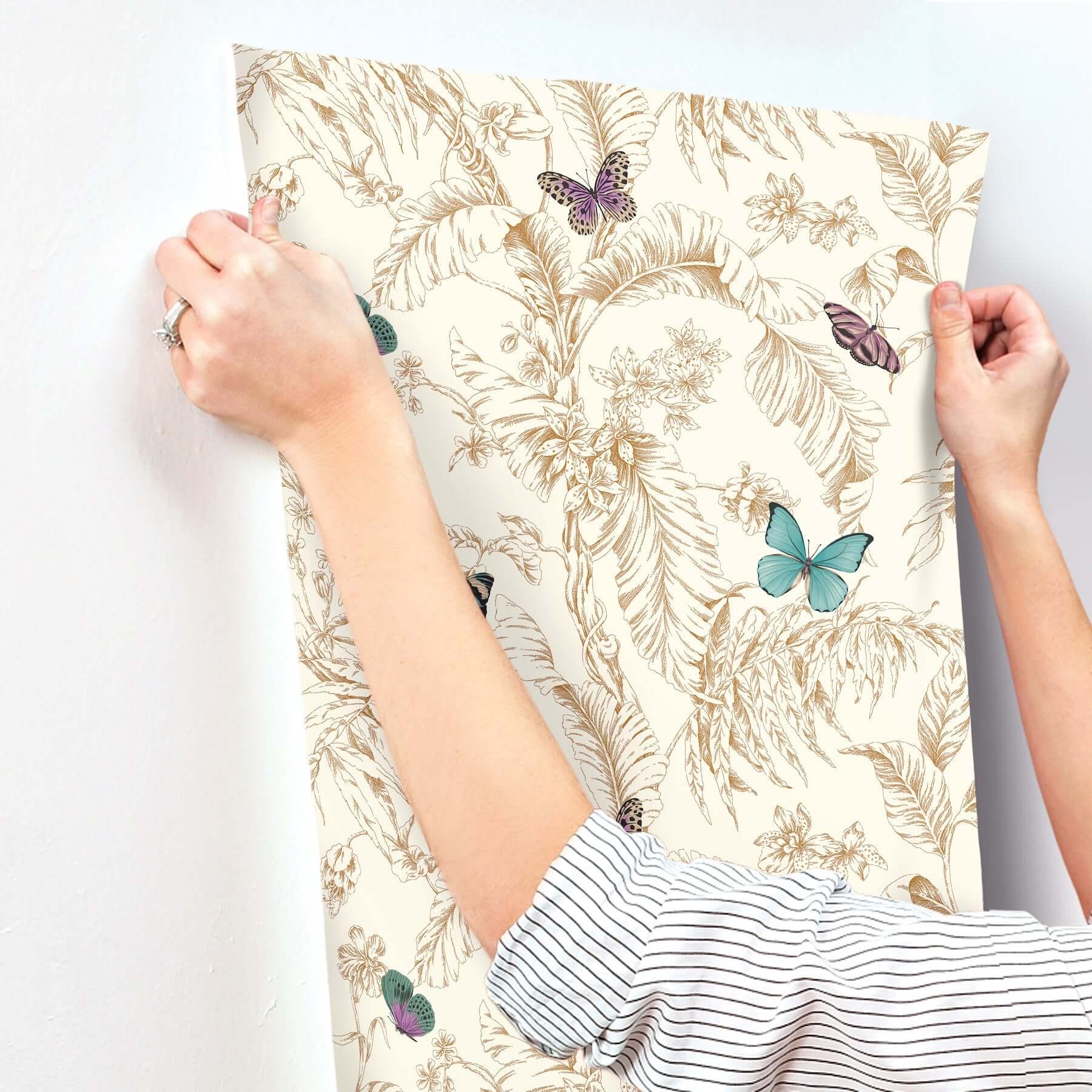 papillon-gold-wallpaper-york-wallcoverings-af2028 - York Wallcoverings Wallpaper