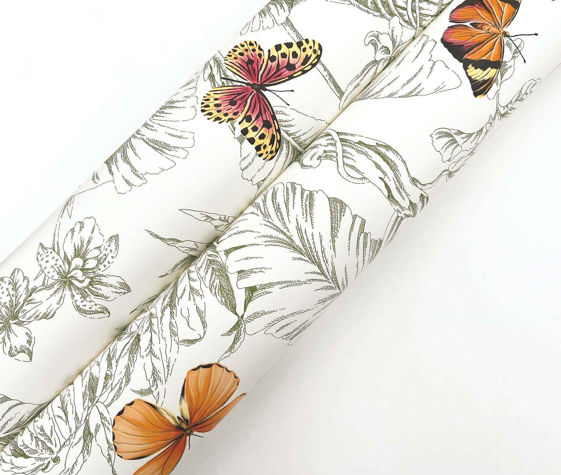 Papillon Green Wallpaper - York Wallcoverings - AF2027 - York Wallcoverings Wallpaper