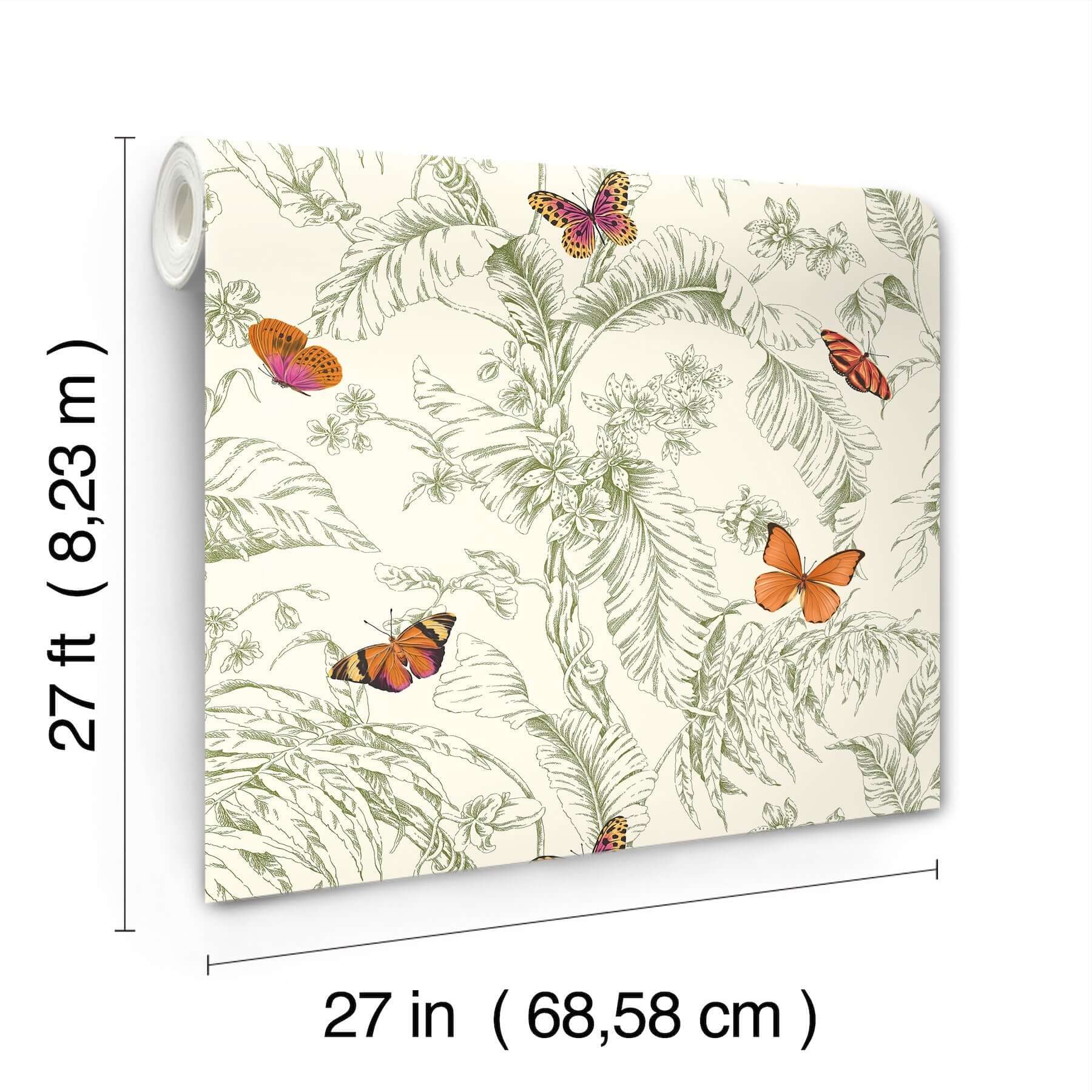 papillon-green-wallpaper-york-wallcoverings-af2027 - York Wallcoverings Wallpaper