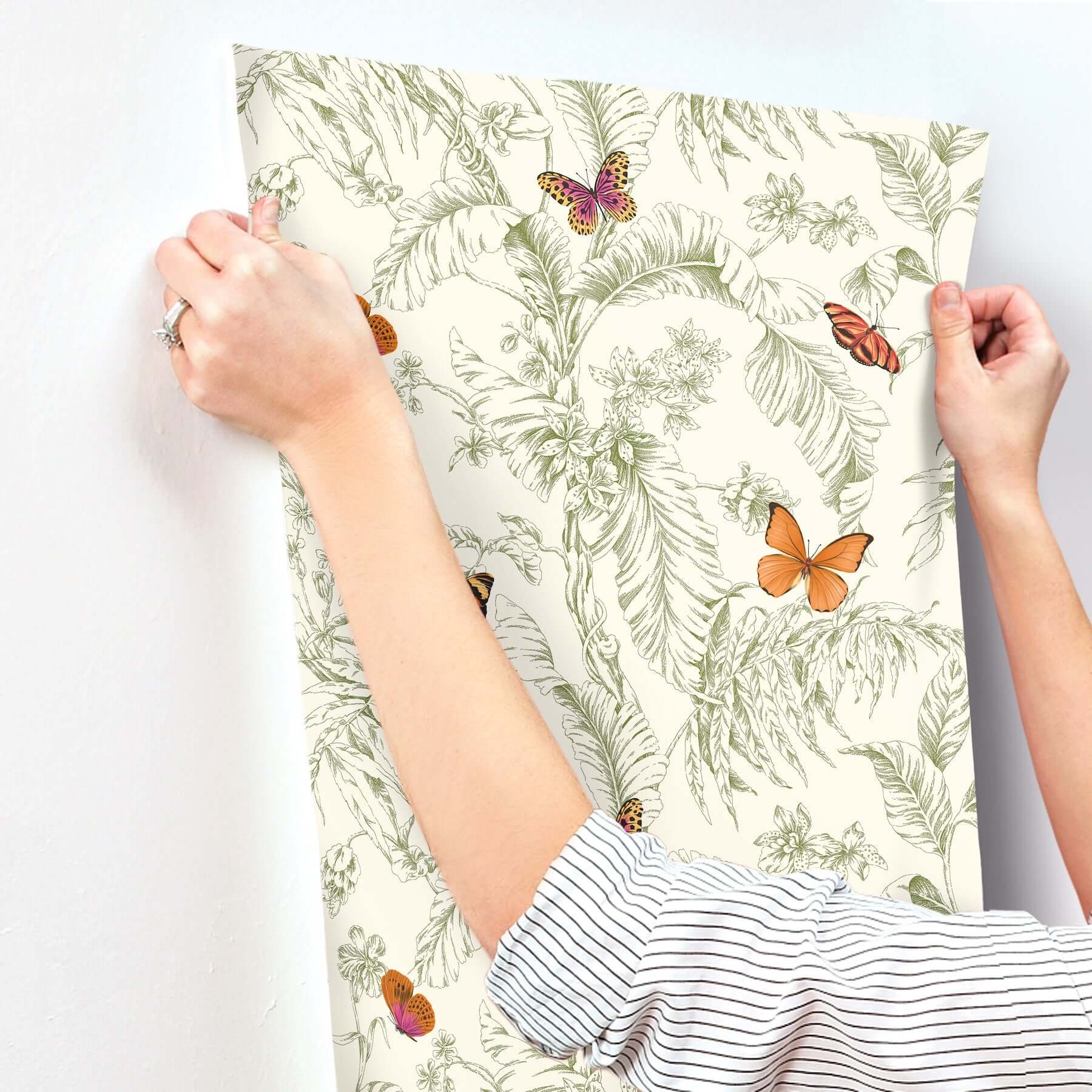 papillon-green-wallpaper-york-wallcoverings-af2027 - York Wallcoverings Wallpaper