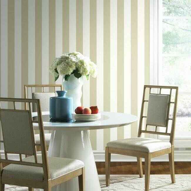 3-in Stripe Tan Metallic Wallpaper - York Wallcoverings - SA9177 - York Wallcoverings Wallpaper