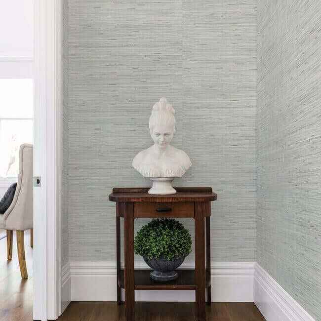 Lustrous Grasscloth Silver Wallpaper - York Wallcoverings - Y6201602 - York Wallcoverings Wallpaper