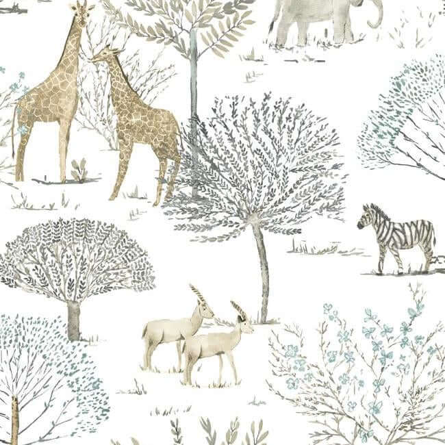 on-the-savanna-neutral-wallpaper-york-wallcoverings-ki0541 - York Wallcoverings Wallpaper