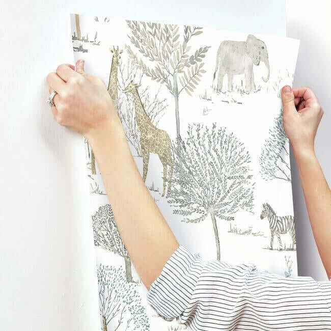 On the Savanna Neutral Wallpaper - York Wallcoverings - KI0541 - York Wallcoverings Wallpaper