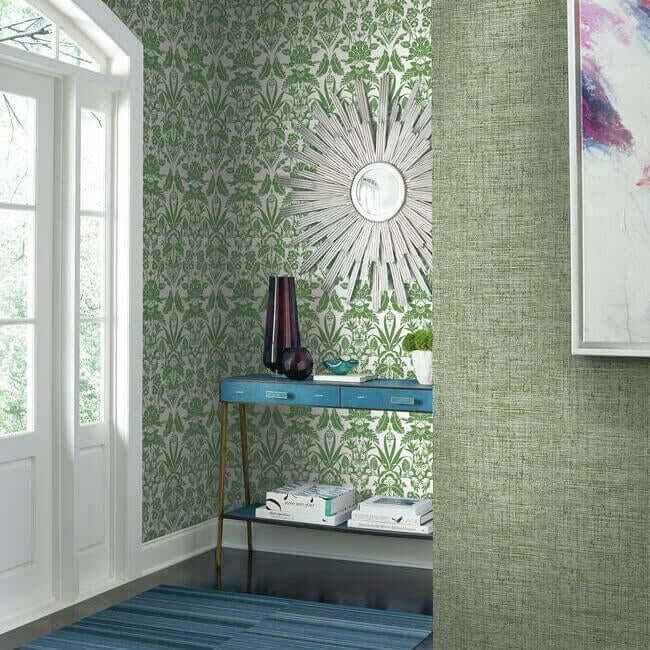 Papyrus Weave Green Wallpaper - York Wallcoverings - CY1561 - York Wallcoverings Wallpaper
