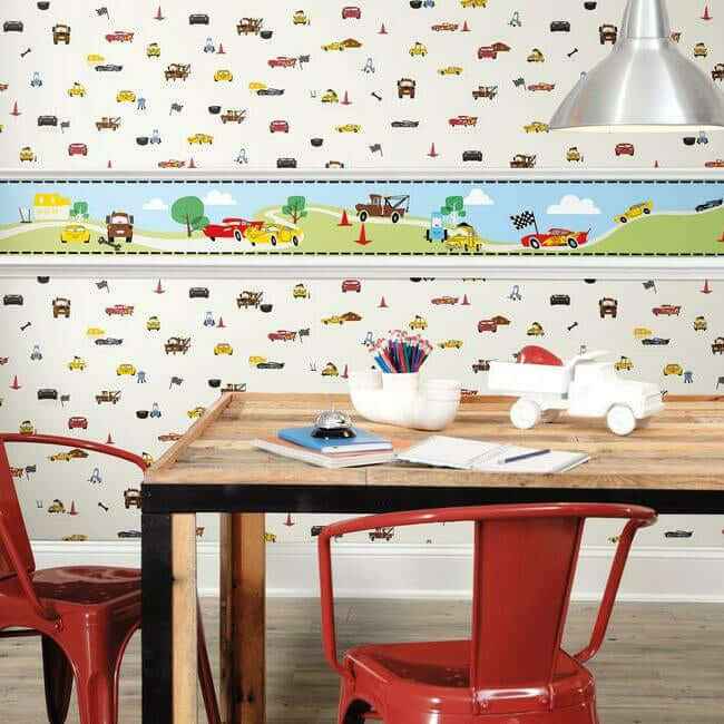 Disney & Pixar Cars Light Blue Border - York Wallcoverings - DI0919BD - York Wallcoverings Wallpaper