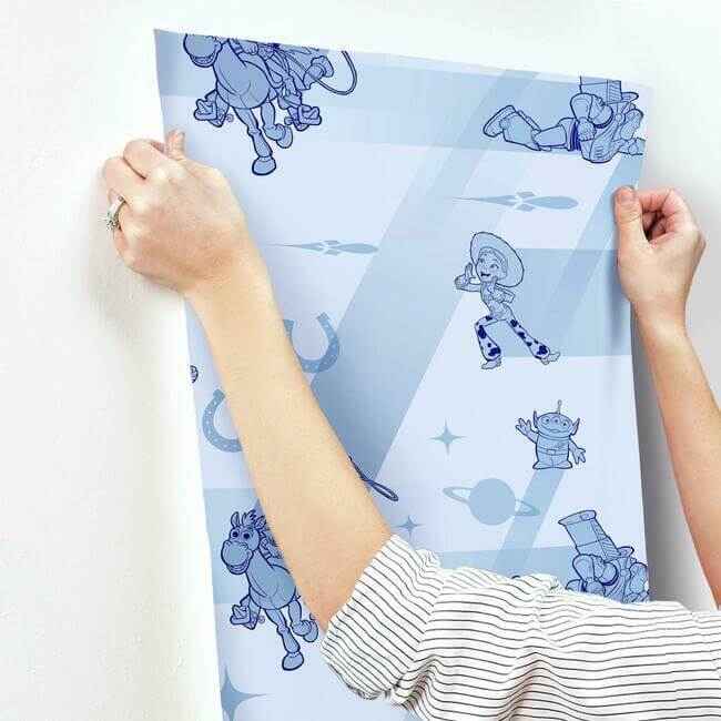 Disney & Pixar Toy Story 4 Retro Blue Wallpaper - York Wallcoverings - DI0925 - York Wallcoverings Wallpaper