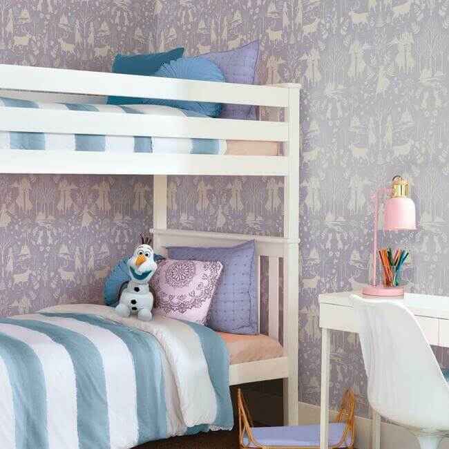 Disney Frozen 2 Nordic Purple Glitter Wallpaper - York Wallcoverings - DI1013 - York Wallcoverings Wallpaper