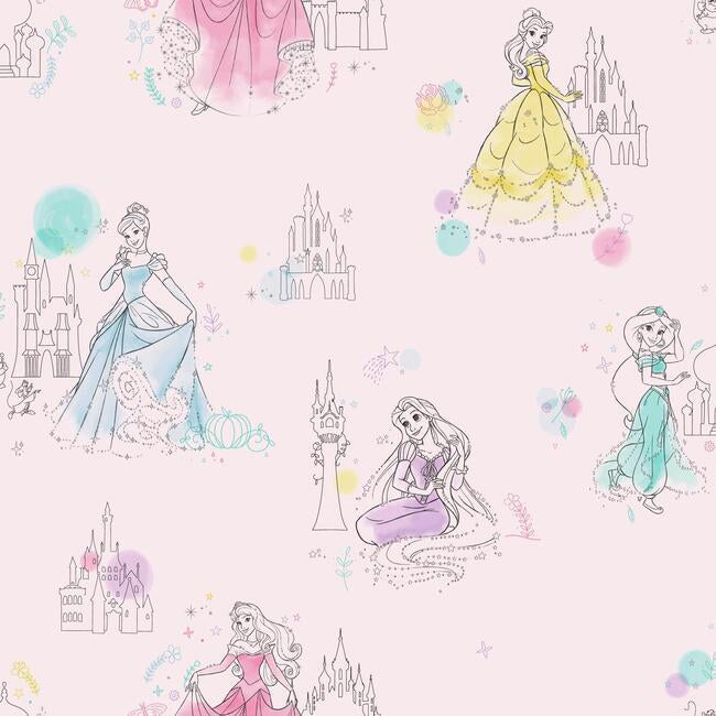 disney-princess-pretty-elegant-wallpaper-pink-york-wallcoverings-di0969