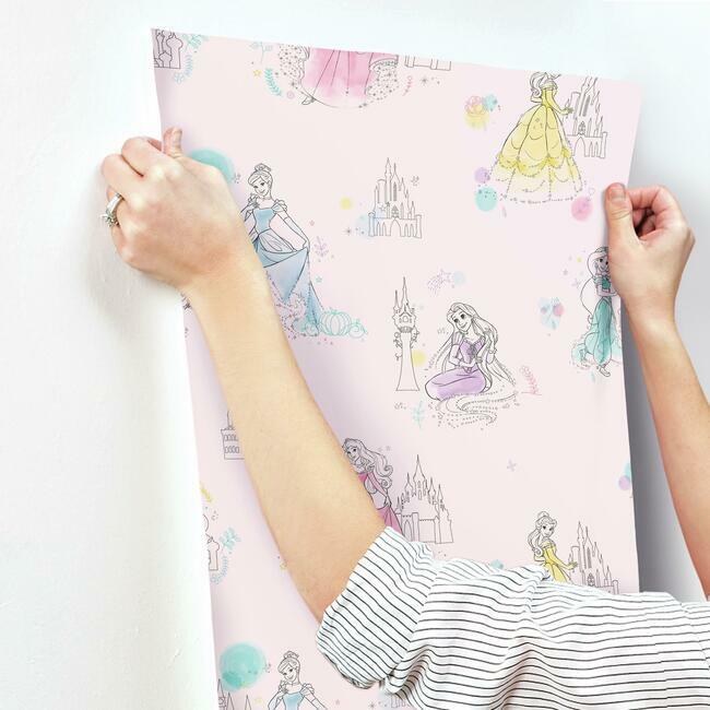 disney-princess-pretty-elegant-wallpaper-pink-york-wallcoverings-di0969