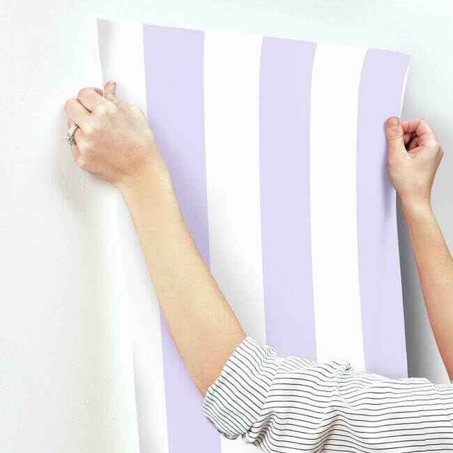 Disney Princess Silk Stripe Purple Wallpaper - York Wallcoverings - DI0902 - York Wallcoverings Wallpaper