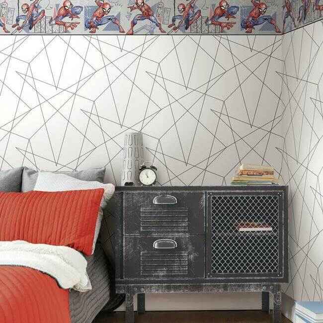 Spider-Man Fracture Black Wallpaper - York Wallcoverings - DI0942 - York Wallcoverings Wallpaper