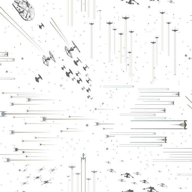 star-wars-galactic-battles-black-white-wallpaper-york-wallcoverings-di0952 - York Wallcoverings Wallpaper