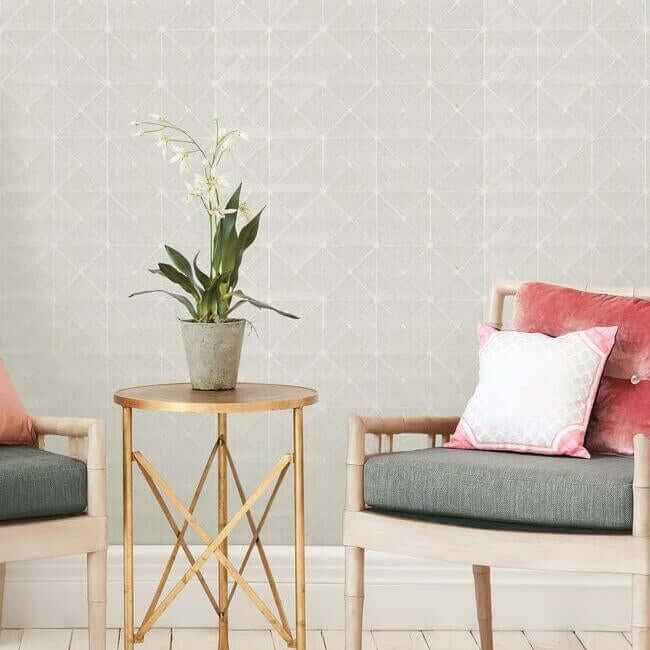 Dazzling Diamond Sisal Grasscloth Silver Wallpaper - York Wallcoverings - GM7505
